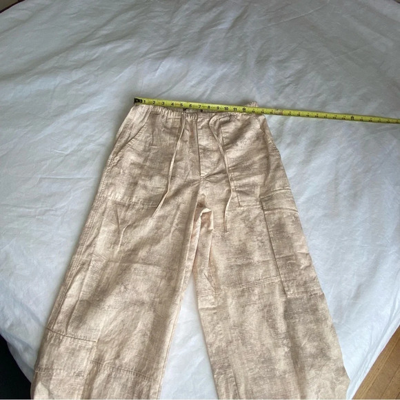 ZARA PRINTED CARGO PANTS PINK WHITE Size Small Wide Leg excellent condition - Picture 9 of 13